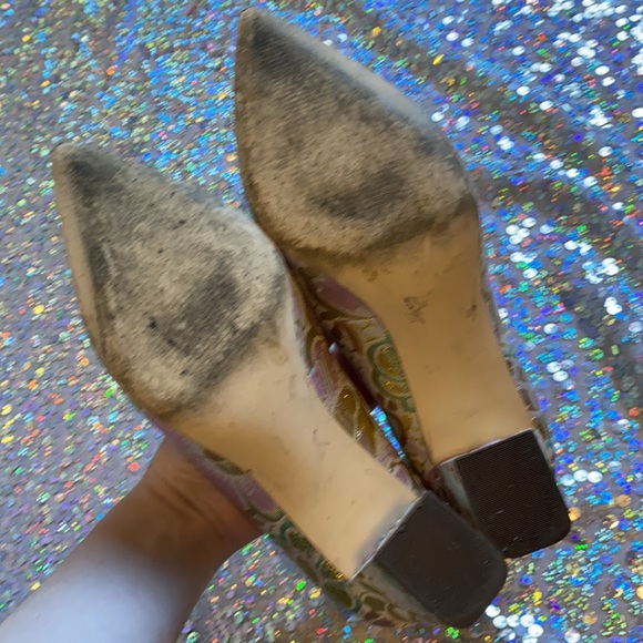 HP🌙[ 14th & Union ] “Audrey” Brocade Pointed Toe Chunky Heel Pumps - Picture 6 of 10